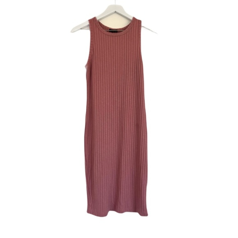 Pink Cotton Ribbed Tank Top Dress Size Large
